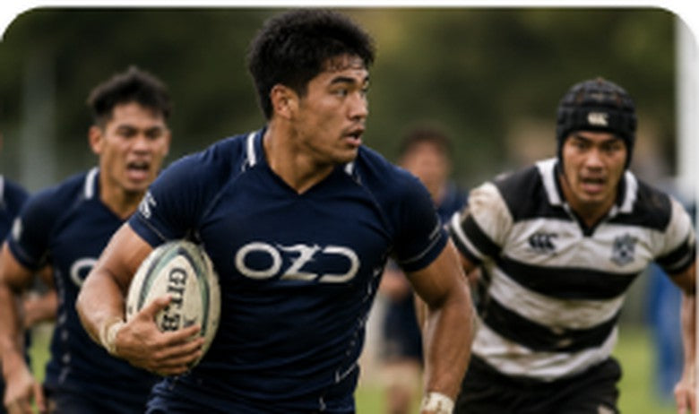 Custom rugby jersey in play