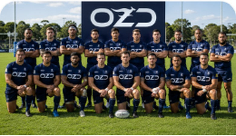 Corporate and sponsor rugby team photo